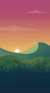 Motivation+ background image featuring a hillside sunset.